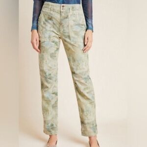 Anthropologie Pants Cargo Green Tie Dye Size 30